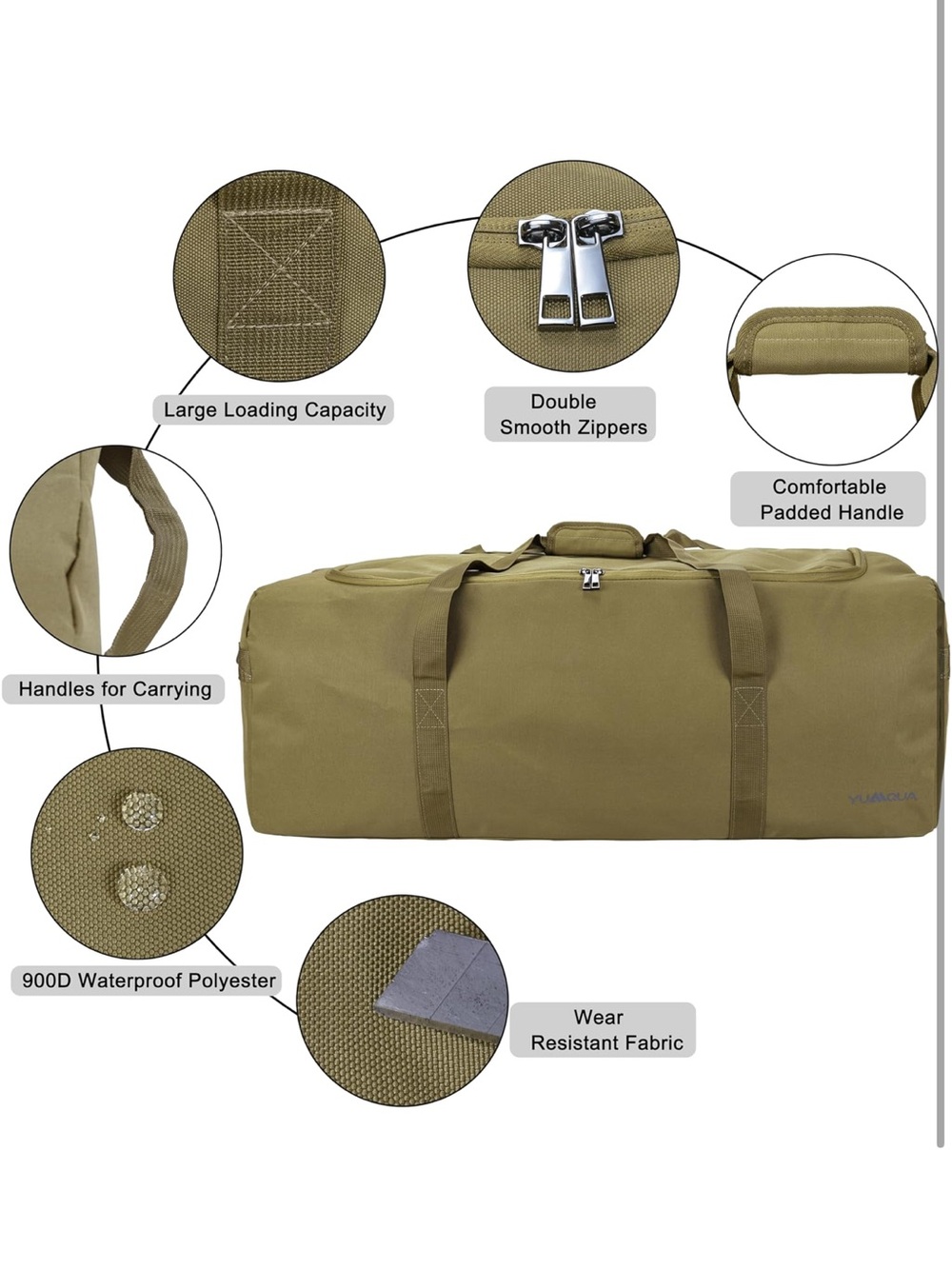 Timbuk2 Olive Travel Duffel with Top Zip - Picture 3 of 16